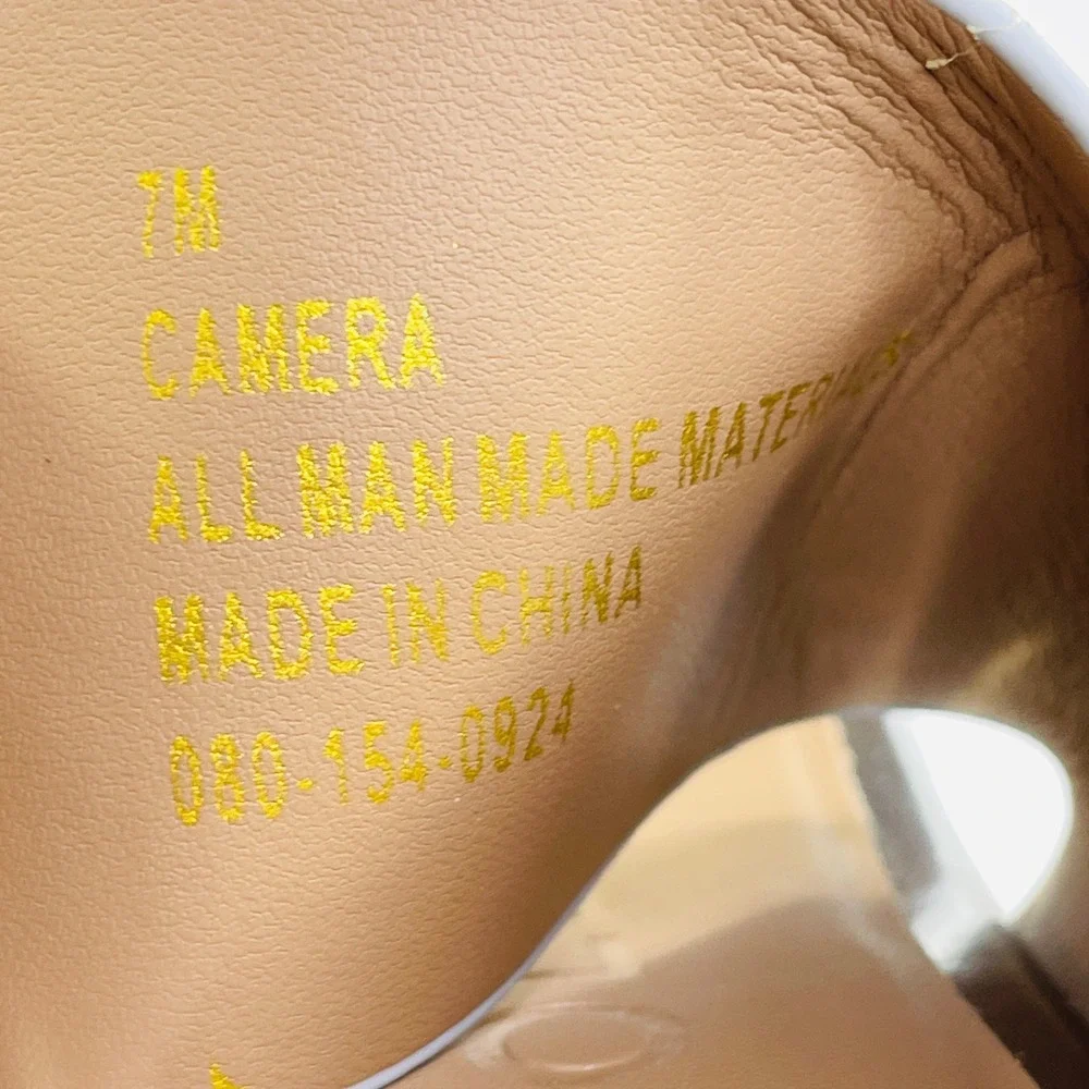 Aerosoles Camera Silver Metallic Platform Sandals Block Heel Womens 7M New - Picture 7 of 7